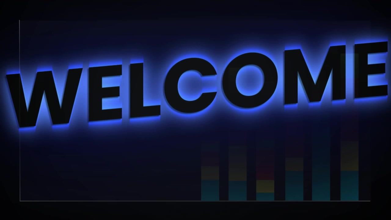 Animation of welcome text over diagram