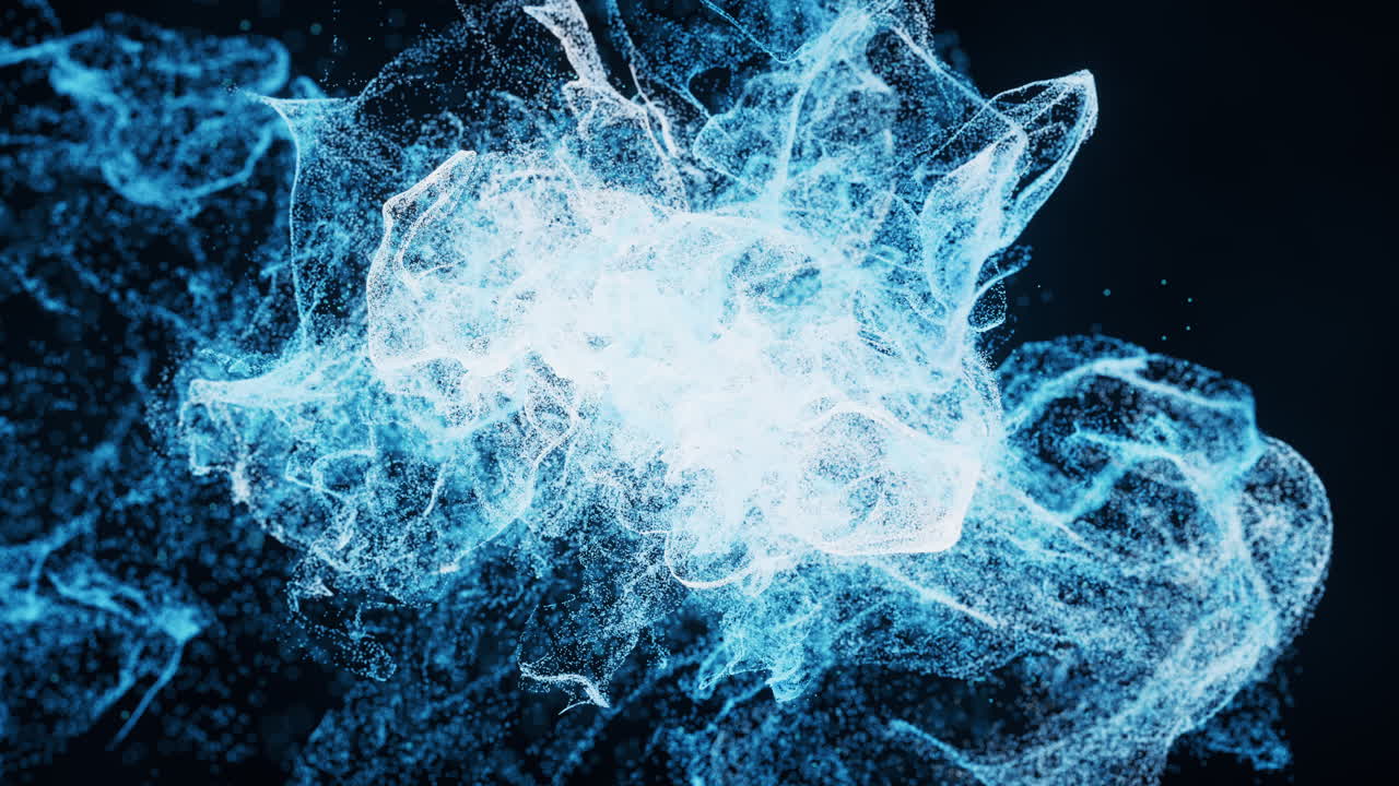 Abstract wave particles, diffuse powder, 3d rendering.