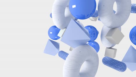 formas geométricas 3d abstractas. animación de bucle sin costuras en 4k.