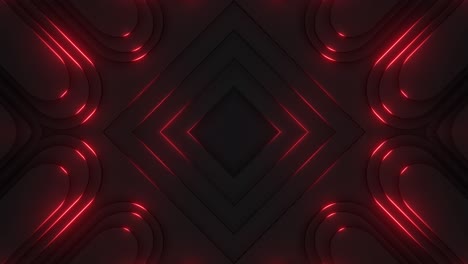 abstract geometric pattern with red neon light