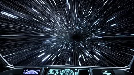 spaceship cockpit at warp speed