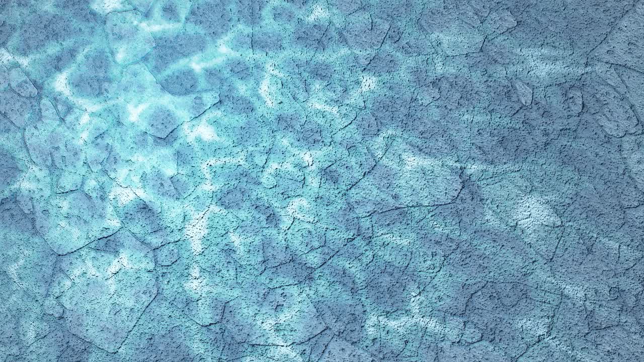 건조한 토양에 액체 물과 빛 땅 표면 루프 애니메이션 파란 물 깨한 색상