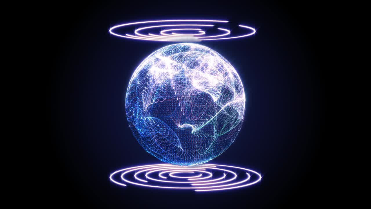 Plasma Sphere Spin Digital Number Technology 4K Motion Running Developer Program Code Motion Background.