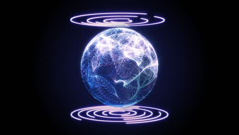 plasma sphere spin digital number technology 4k motion running developer program code motion background.