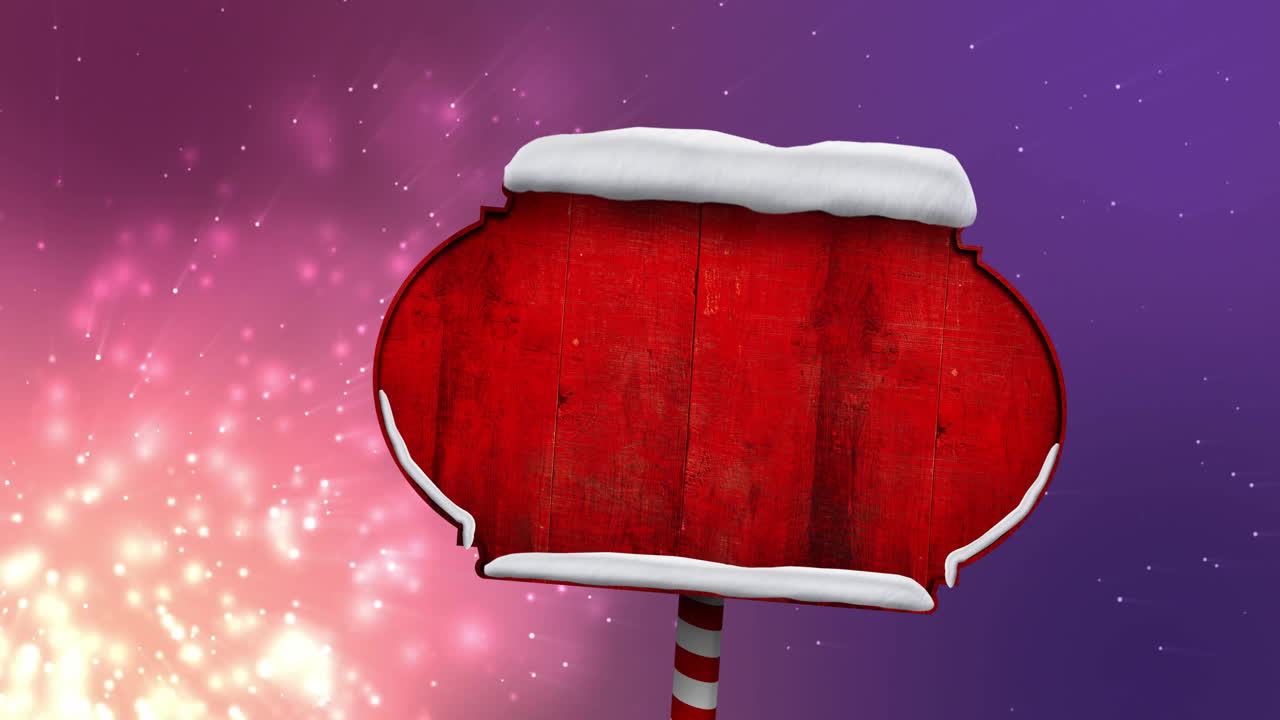 Animation of sign with copy space over light spots