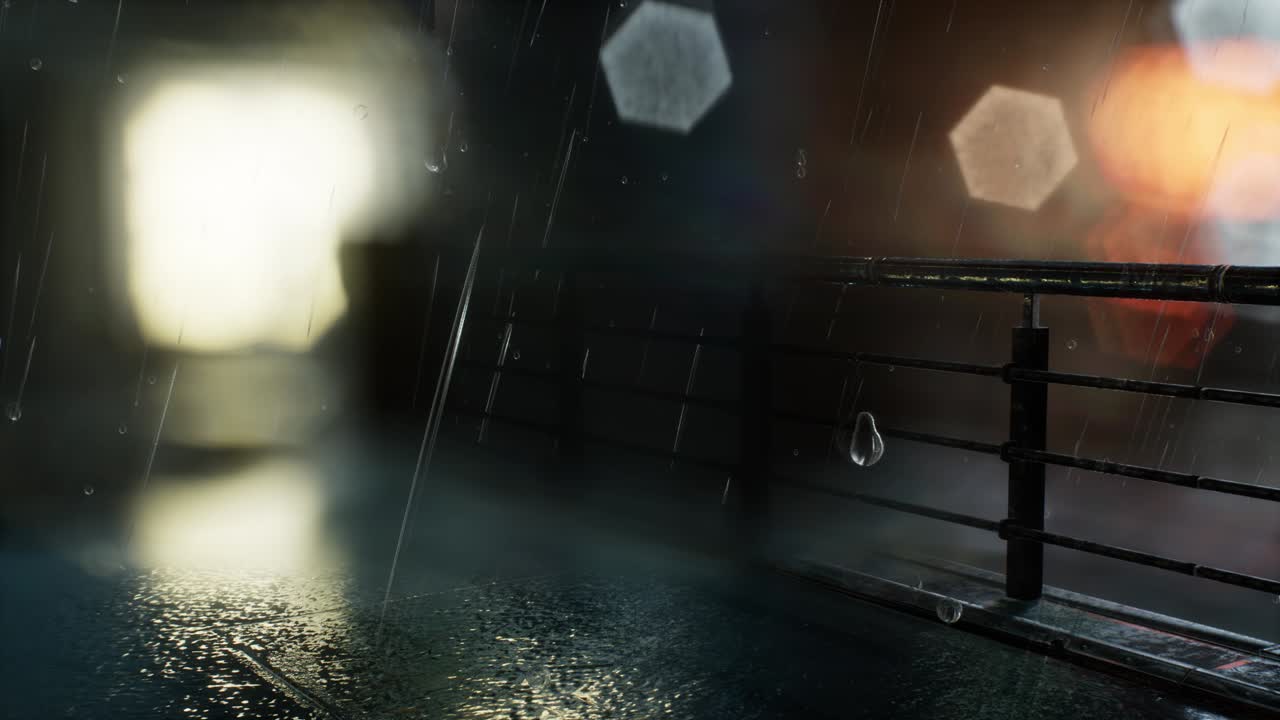 비가 오는 밤 의 도시 풍경