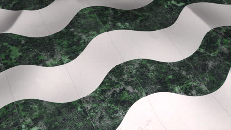 textura de la bandera ondulada verde y blanca