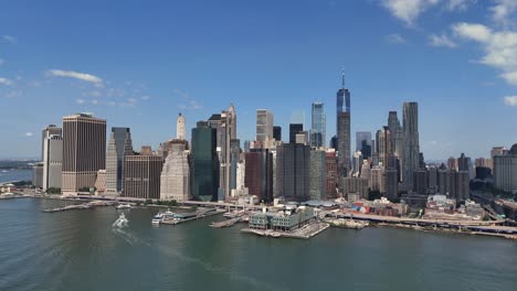 gorgeous skyscraper skyline of new york usa from drone footage gorgeous skyscraper skyline of new york usa from drone footage stunning view of manhattan at sunset time