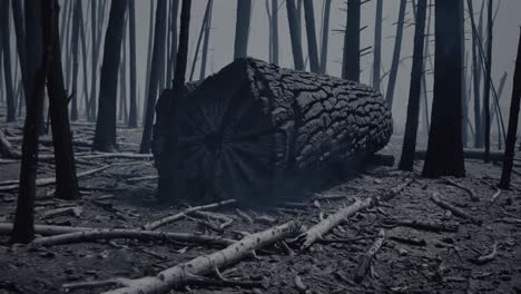 burnt forest after wildfire