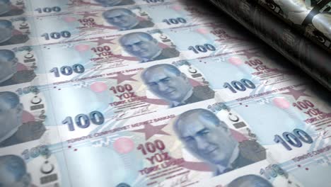 turkish lira money banknotes printing seamless loop