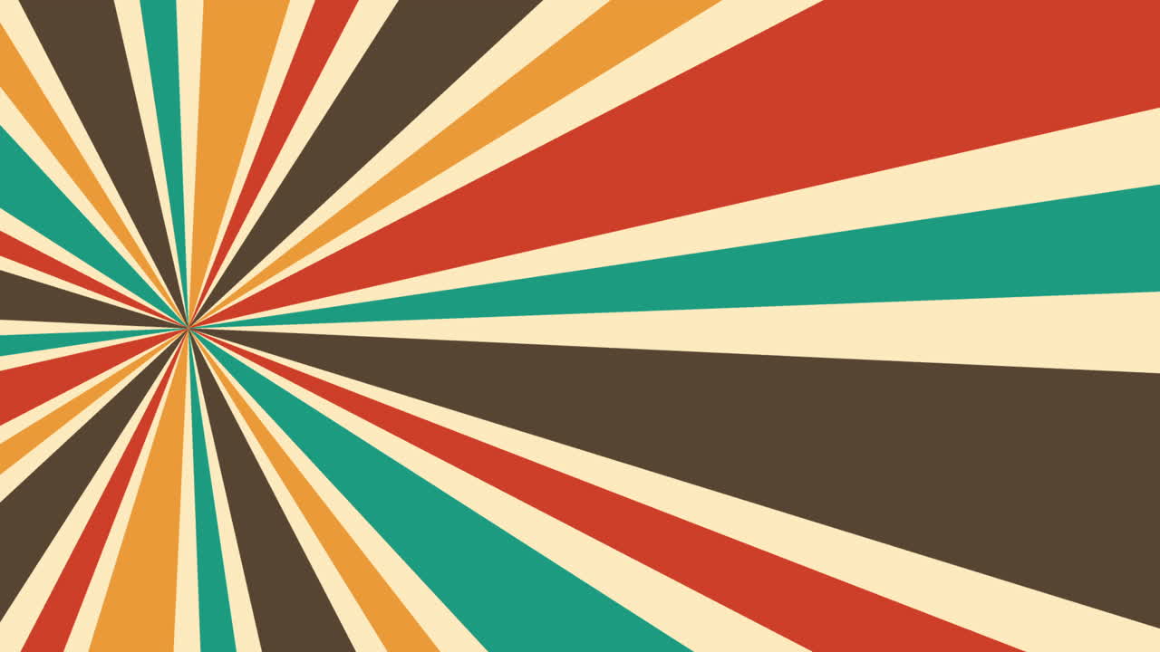 Motivo a raggiera retrò colorato che ruota senza soluzione di continuità