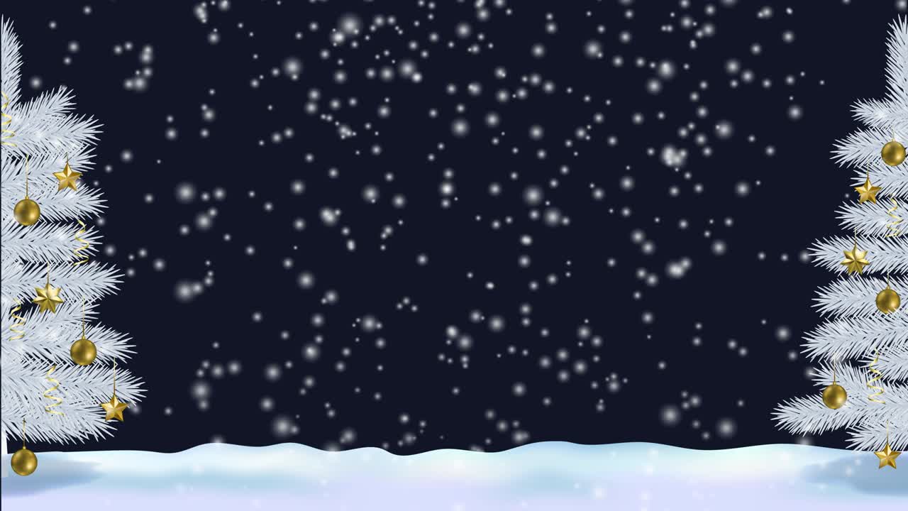 크리스마스 트리와 눈 애니메이션: 알파 채널과 함께 원활한 루프 모션