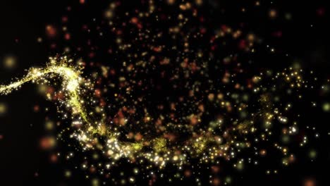 animation of fireworks exploding and confetti falling