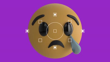 animación del icono de emoji triste sobre el buscador de vistas de pantalla