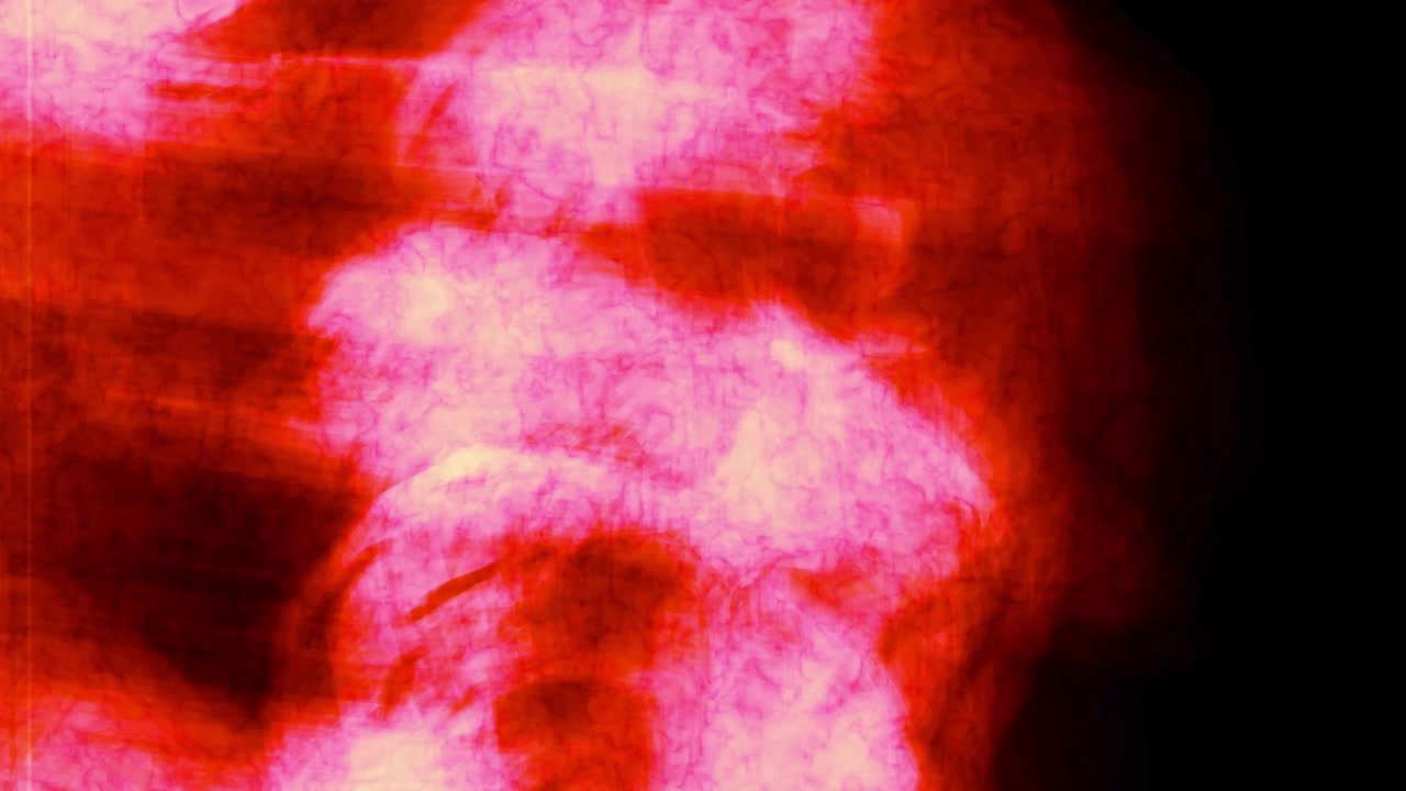 Abstract Red Light Streaks and Glitch Effects on Black Background