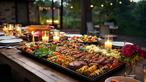 elegant outdoor dinner spread for a summer gathering