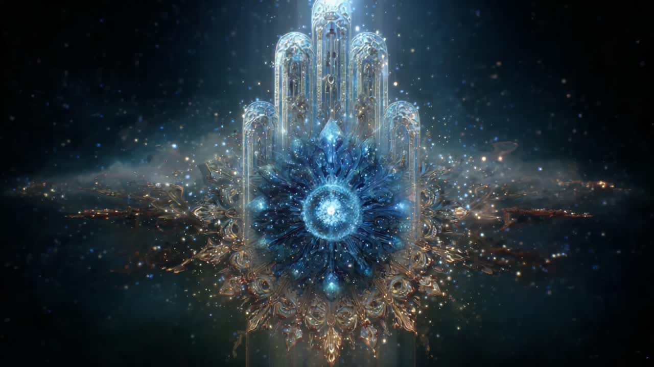 A Mystical Hand with Intricate Patterns and Ethereal Light, Creating a Spectacular Visual Experience That Captivates and Enchants the Viewer