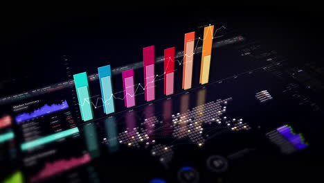 dynamic data visuals for business info graphics, animated 3d charts, and data-driven insights for a business meeting mock-up. explore the world of trading, stock exchanges, and crypto