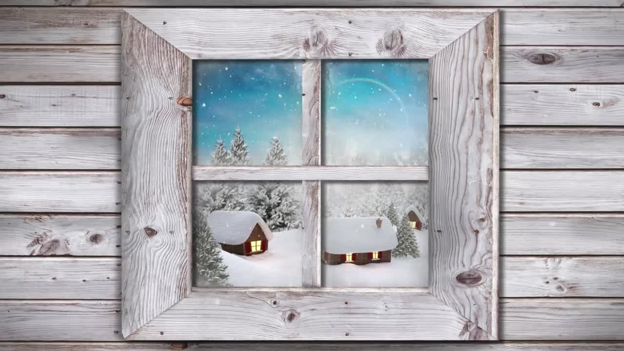 창문 을 통해 볼 수 있는 겨울 풍경