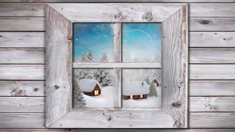 winter scenery seen through window