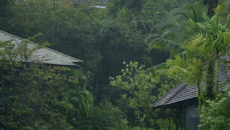 rainfall in krabi, thailand during the tropical rainy season, showcasing the lush landscapes of southeast asia