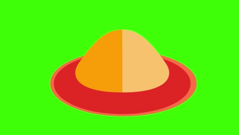 colorful simple animation of a safari hat icon isolated on a green screen in 4k