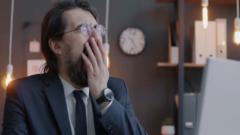 businessman working on laptop in office