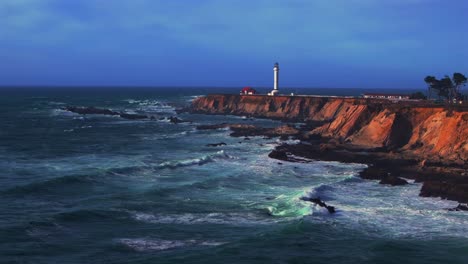 sea lion rocks cove racas point arena lighthouse california aerial drone rugged mendocino stornetta coastal trail sunny daytime morning afternoon blue sky waves vista point scenic view circle left