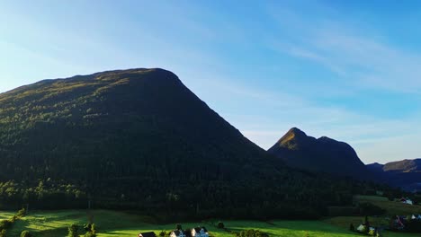 Aerial-over-the-hills-near-Syvde,-Vanylven-Municipality,-Norway