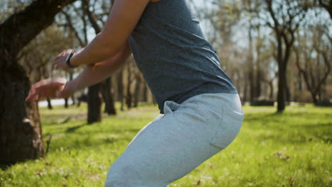 man stretching outdoors