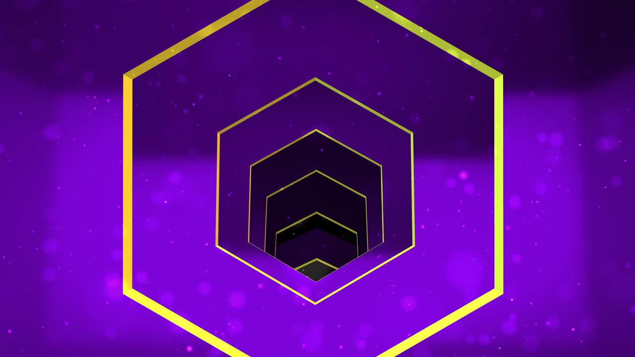 hexágono amarillo para el túnel de amor para el bucle