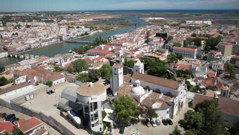 aerial view city of tavira portugal 4k