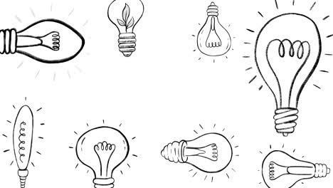 animation of hand drawn light bulbs