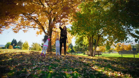 family fun in the autumn park