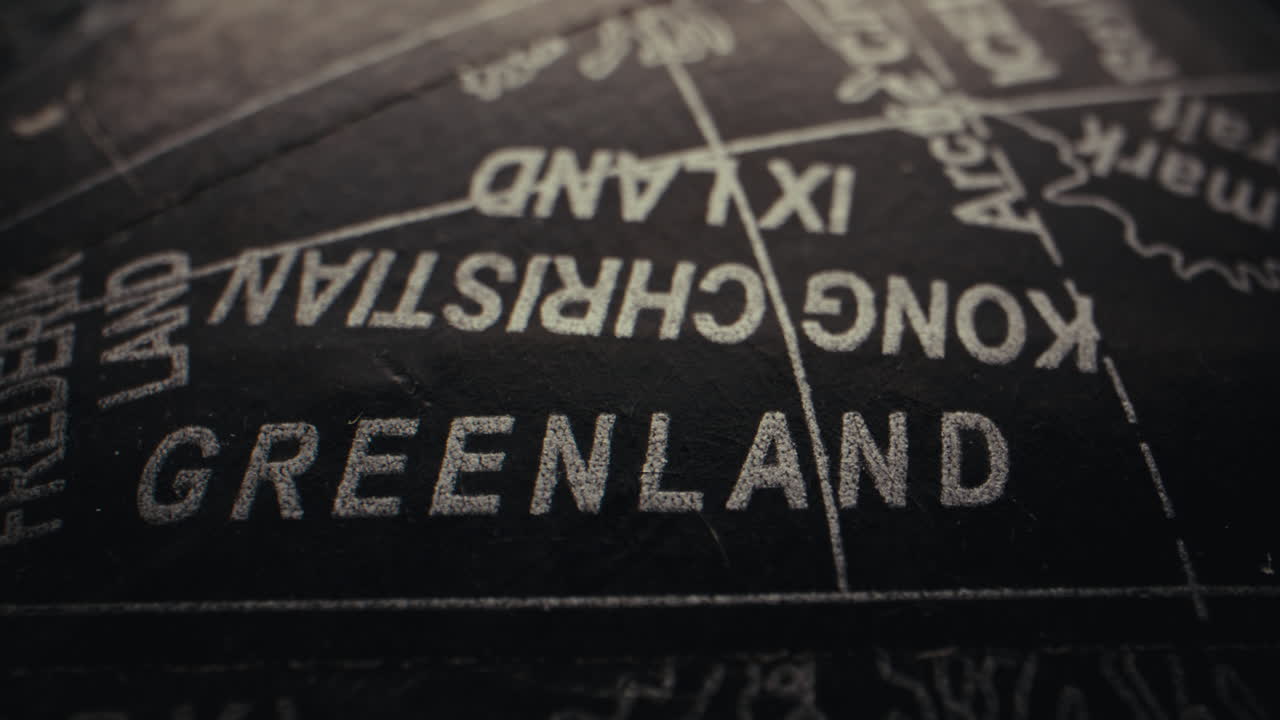 Close-up of a globe showing Greenland