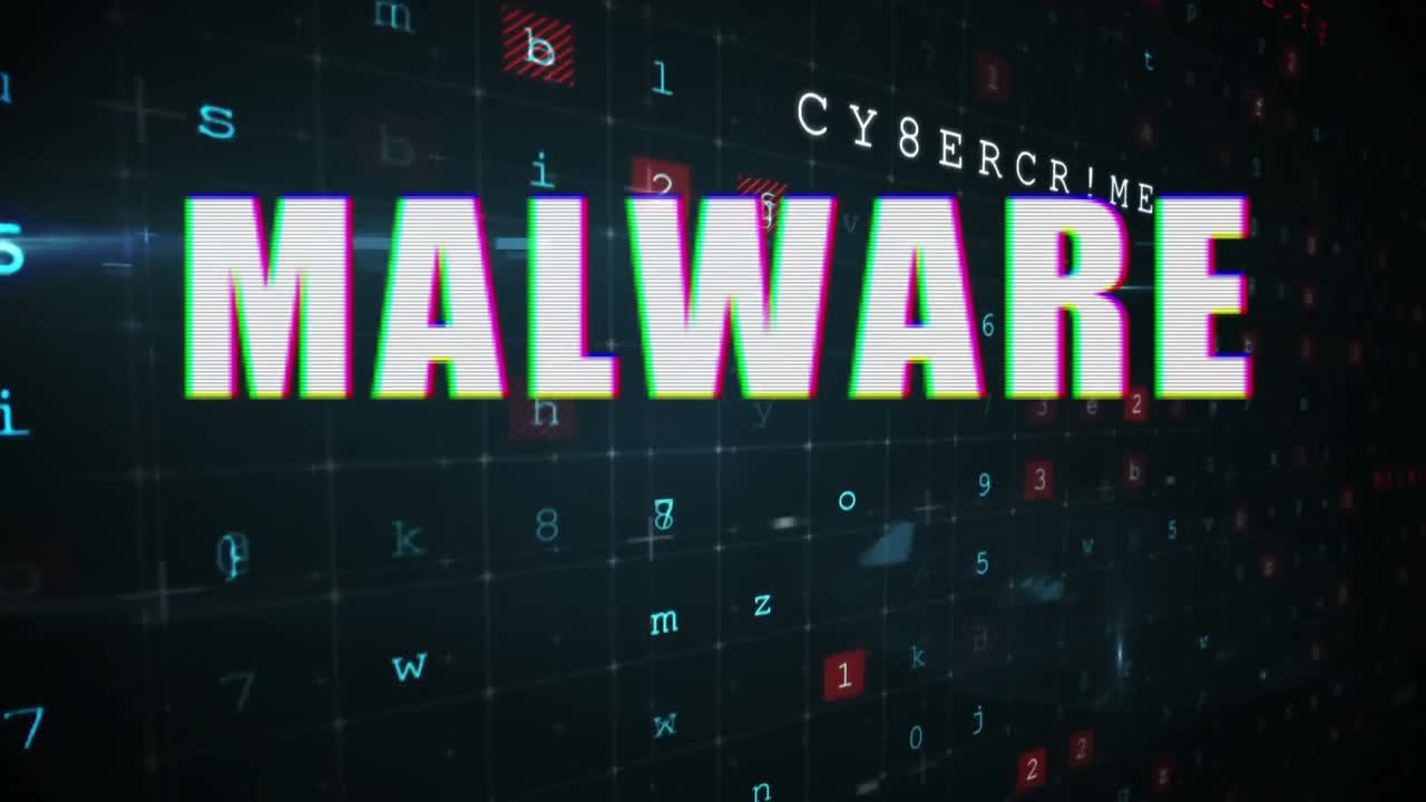 palabra de malware con fondo de seguridad digital