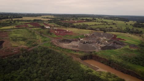 shutdown operations of foz do iguacu brazil stone quarry