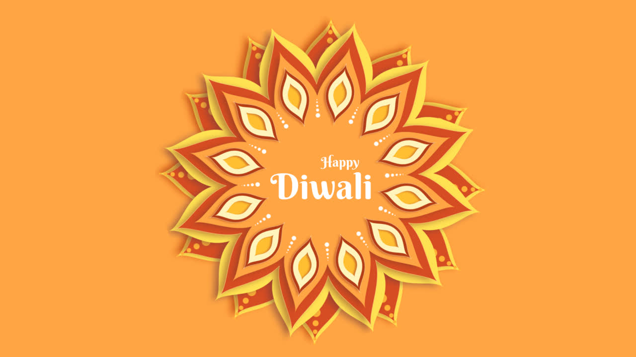 анимация традиционного события дивали в бумажном стиле