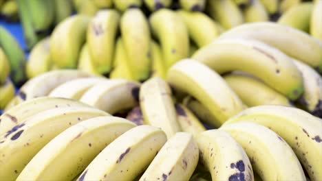 fresh bananas on display for sale at grocery store