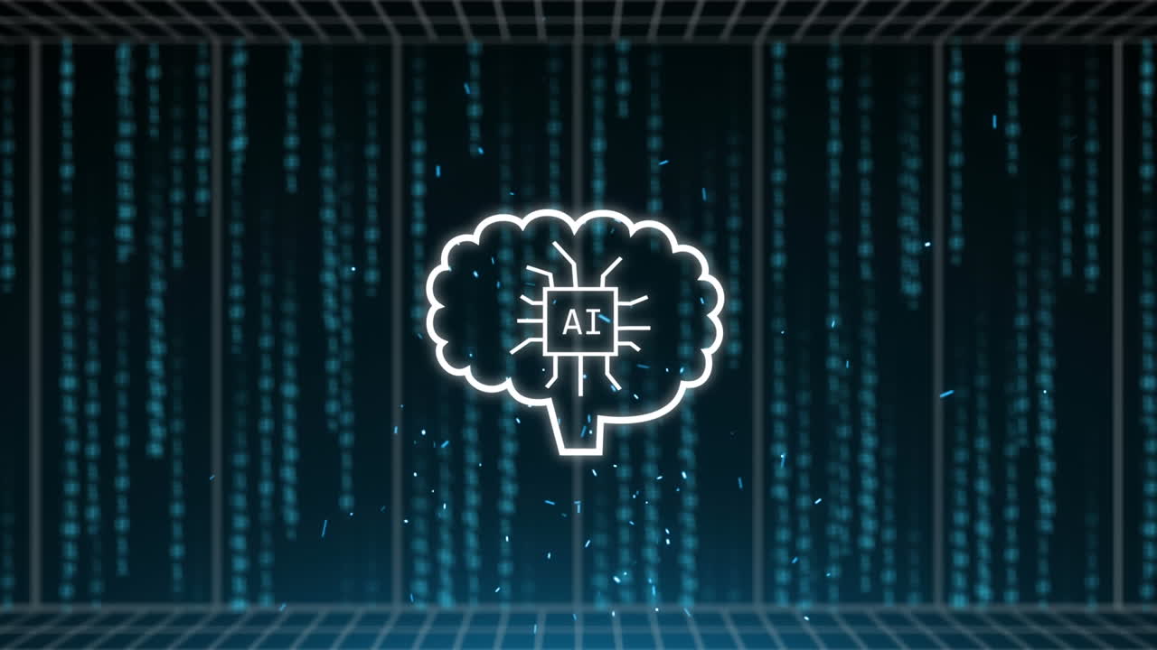 Animation of artificial intelligence text and data processing