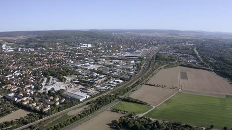 drone aerial shot of göttingen in lower saxony, germany