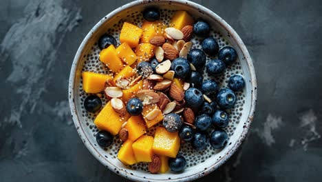 Gesunde-Chia-Pudding-Bowl-Mit-Heidelbeeren-Und-Mango