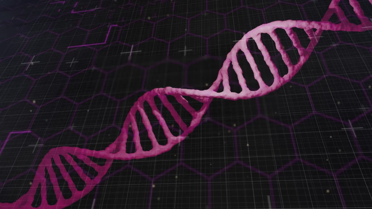 animación de formas sobre la hebra de adn