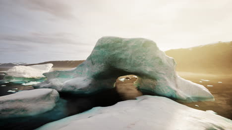 iceberg arch in arctic ocean