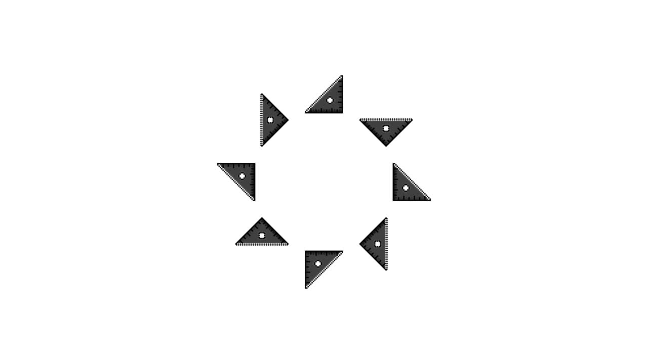 Pixel Art Triangle Ruler Spinning Circle Animated Overlay Transparent 30fps (6)