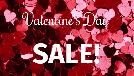 animation of valentine's day sale text over pink hearts