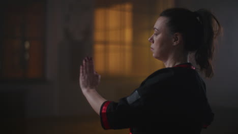 woman practicing martial arts