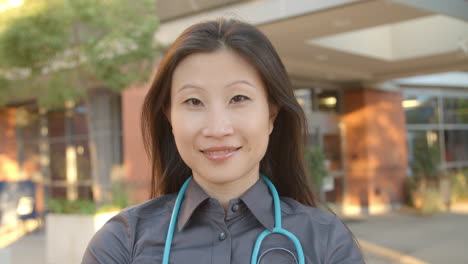 portrait of female doctor standing hospital shot on r3d