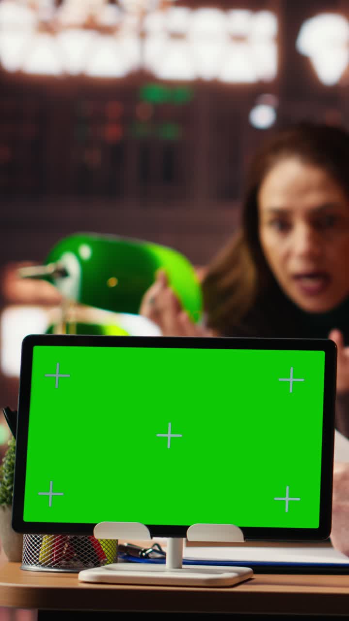 Vertical Video Actors team rehearsing together in a library next to isolated copy space