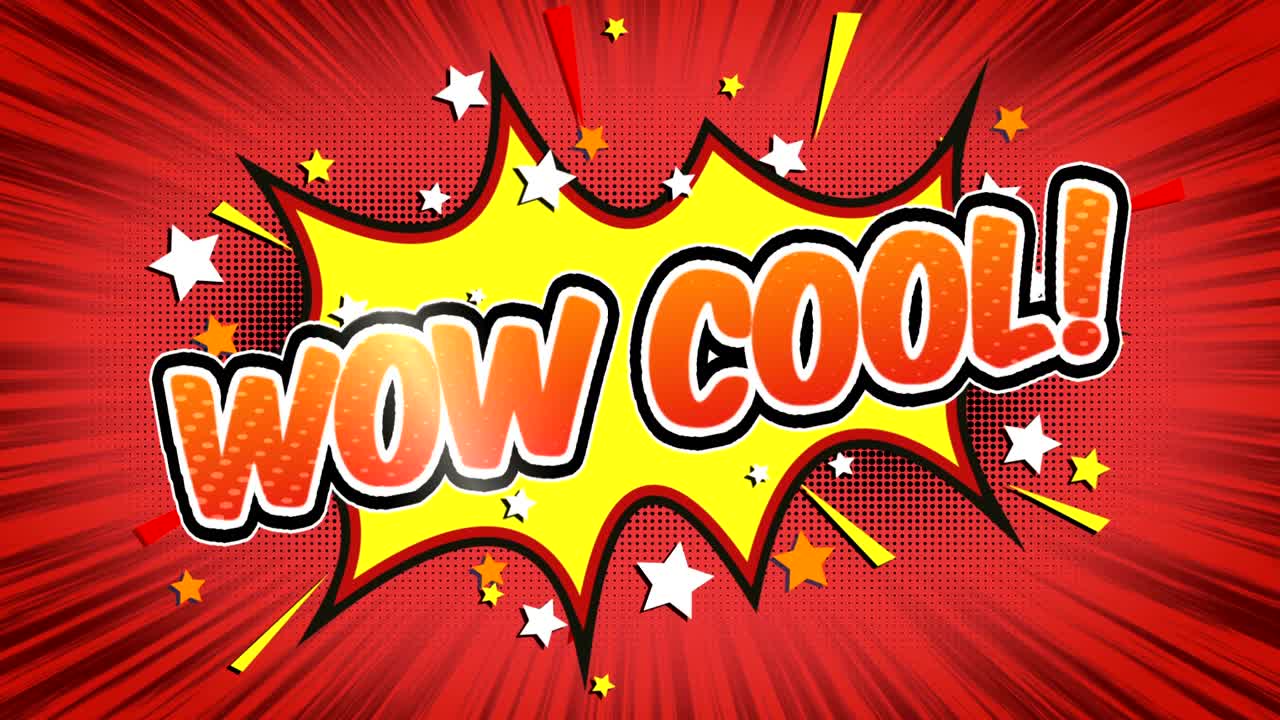 와우 - 만화 스타일의 텍스트